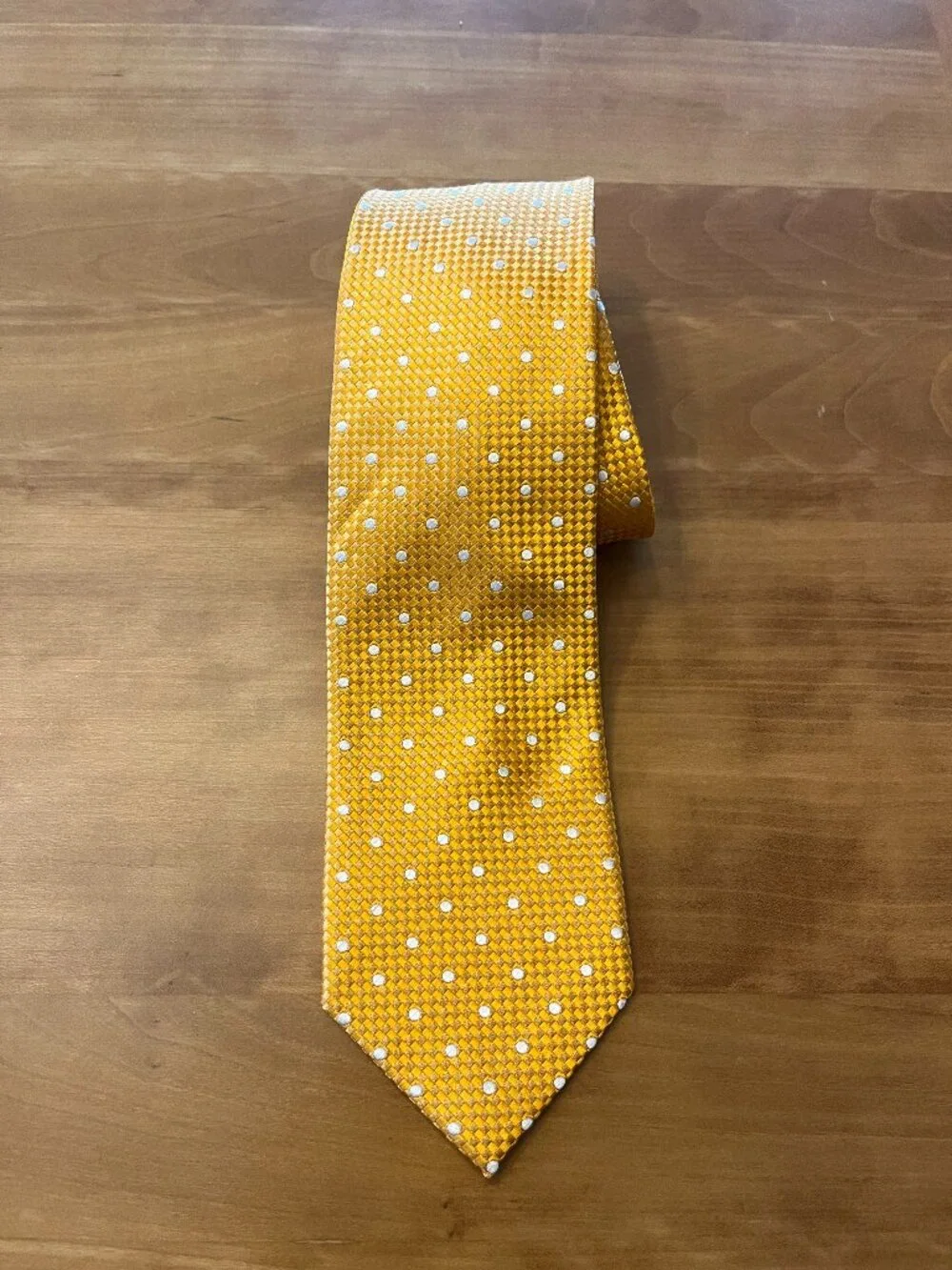 Corporate Image by Tom James -  Gold Silk Tie - Geometric Pin Dot